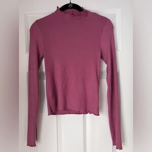 American Eagle mock neck pink top. Size small.